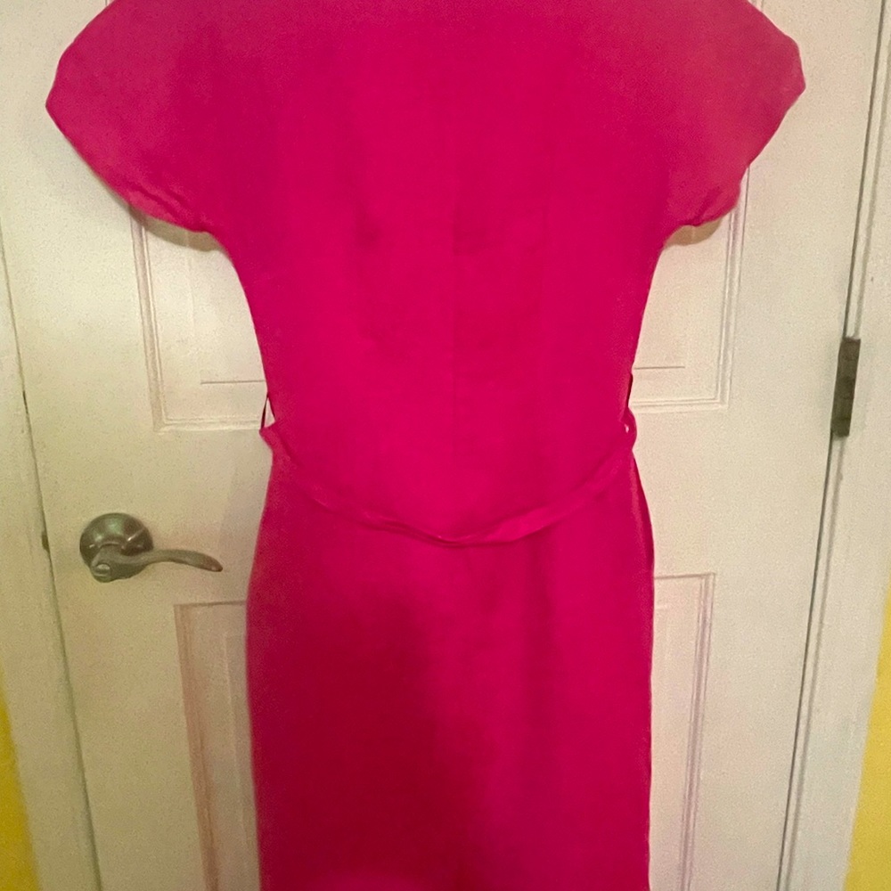 Pink linen dress